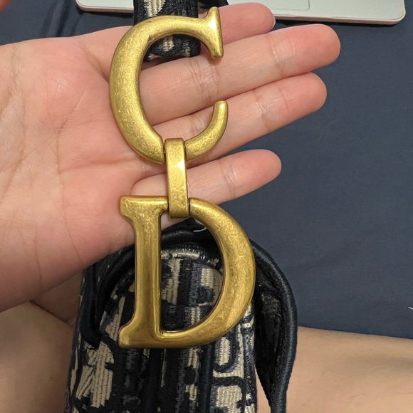 DIOR SADDLE BAG - Blue Dior Oblique Embroidery - Picture 10 of 10